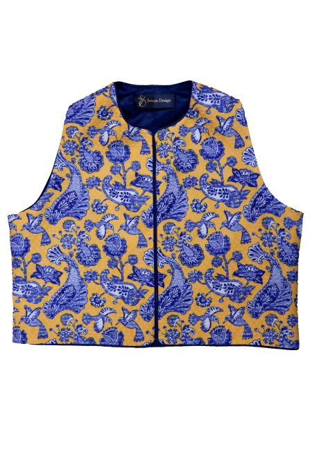 جلیقه کوک دوزی - مدل گل و مرغ